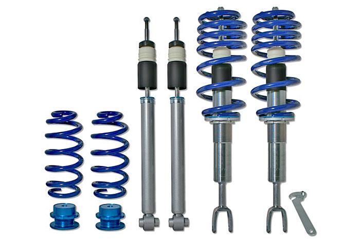GF150183, Triple-S Schroefset, Audi A4 1.6/ 1.8T/ 2.0/ FSi/ 2.4/ 3.0/ 1.9TDi/ 2.5TDi (excl. Quattro/height adj./Sport) 8E 11/2000-06/2008, 1250KG max vooraslast, Niet voor modellen met niveauregeling, Niet geschikt voor Stationwagen